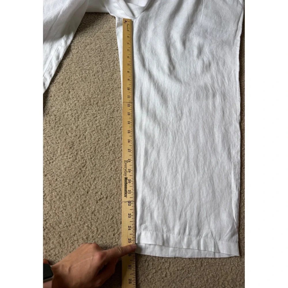 Quince Pants 100% European Linen Pull On NEW White 2X